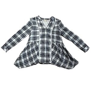 Altar'd state women's plaid blouse/top. Floral print on backside. Size Small.